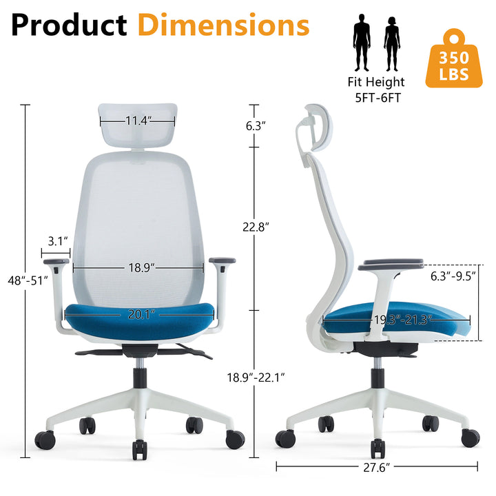 YOUNIKE Office Chair High Back Home Desk Chair with Headrest