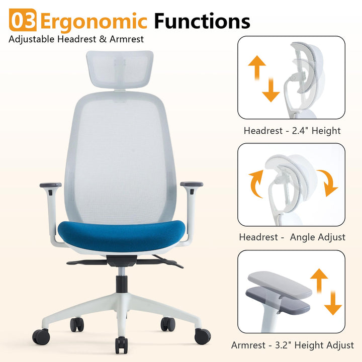 YOUNIKE Office Chair High Back Home Desk Chair with Headrest