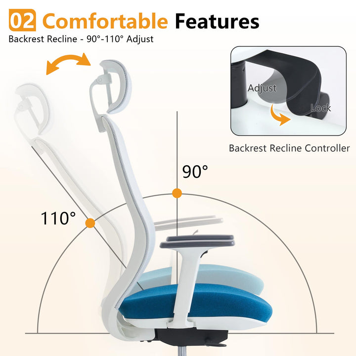 YOUNIKE Office Chair High Back Home Desk Chair with Headrest