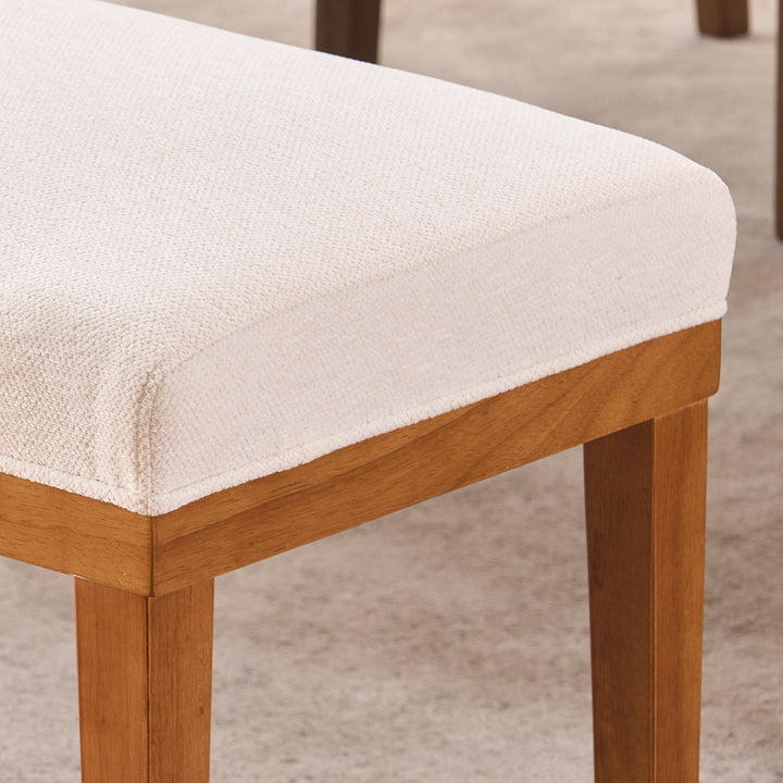 YOUNIKE 53in Entryway Bench Upholstered Dining Bench with Solid Wood Legs