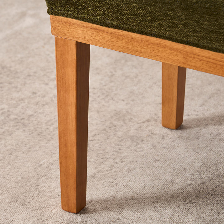 YOUNIKE 53in Entryway Bench Upholstered Dining Bench with Solid Wood Legs