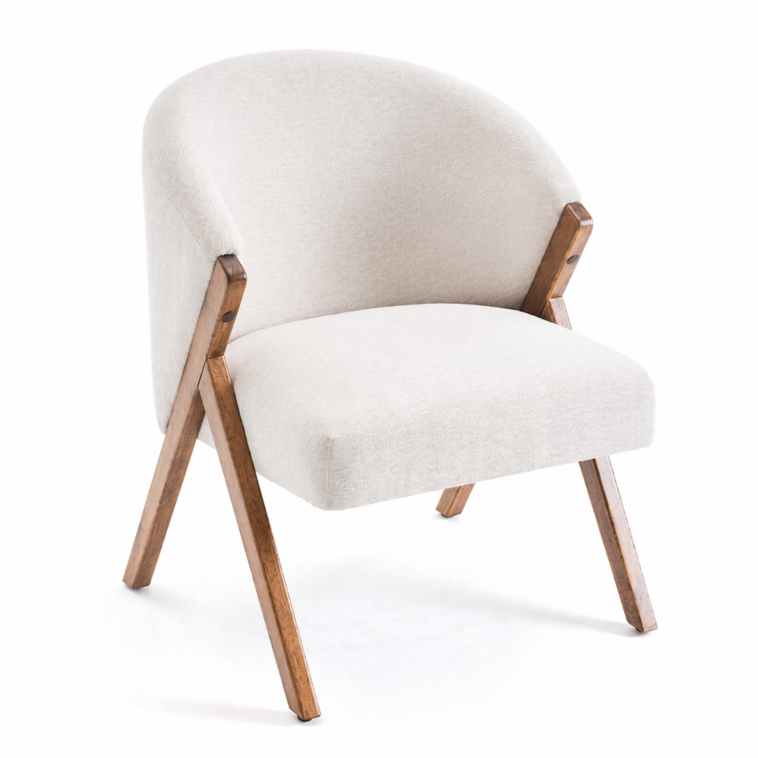 YOUNIKE Barrel Dining Chairs Curved Accent Chairs with Wood Legs