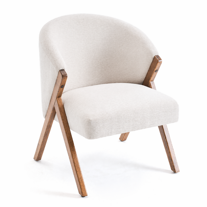 YOUNIKE Barrel Dining Chairs Curved Accent Chairs with Wood Legs
