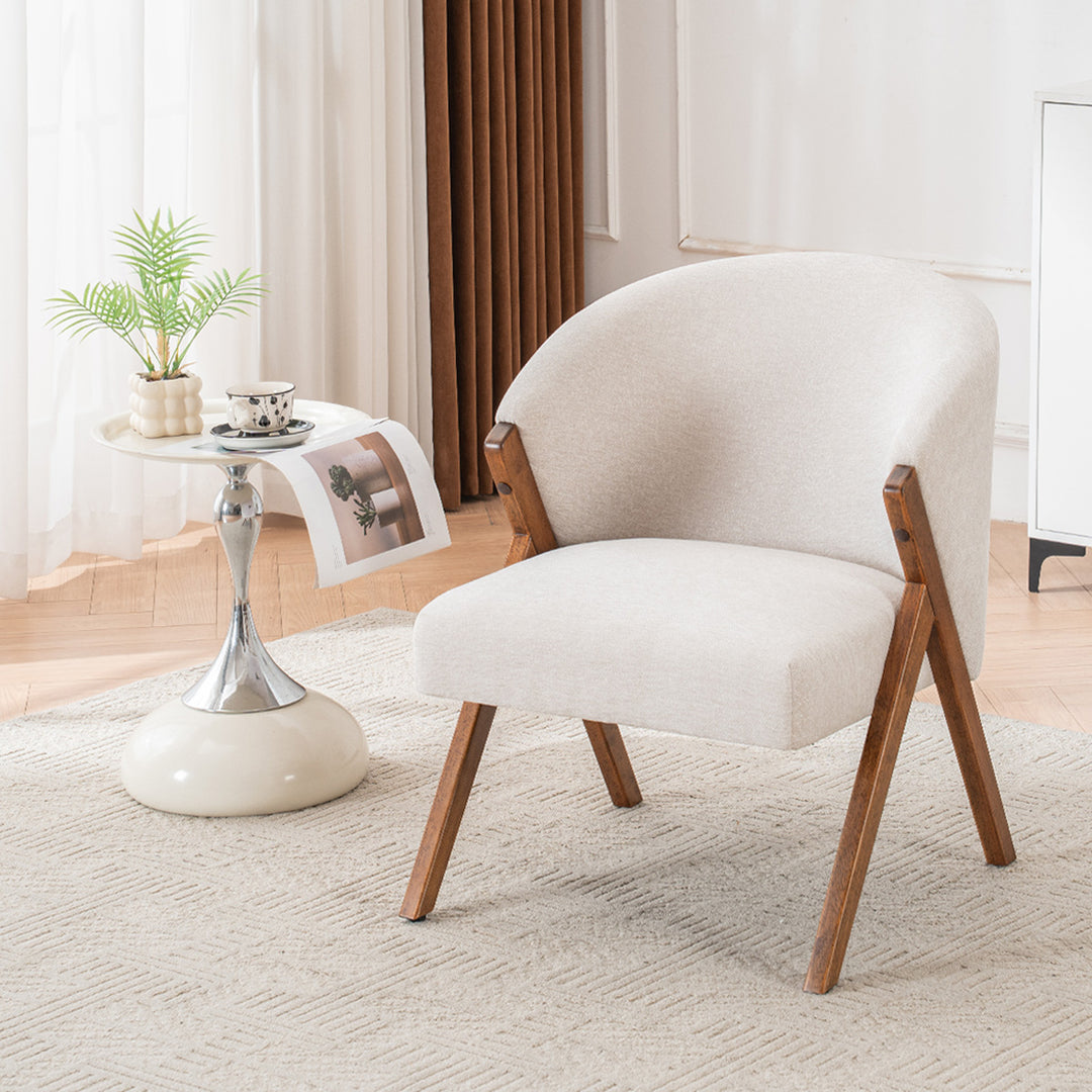 YOUNIKE Barrel Dining Chairs Curved Accent Chairs with Wood Legs