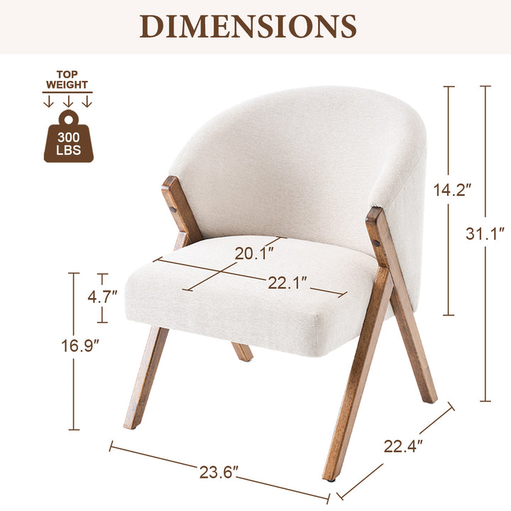 YOUNIKE Barrel Dining Chairs Curved Accent Chairs with Wood Legs