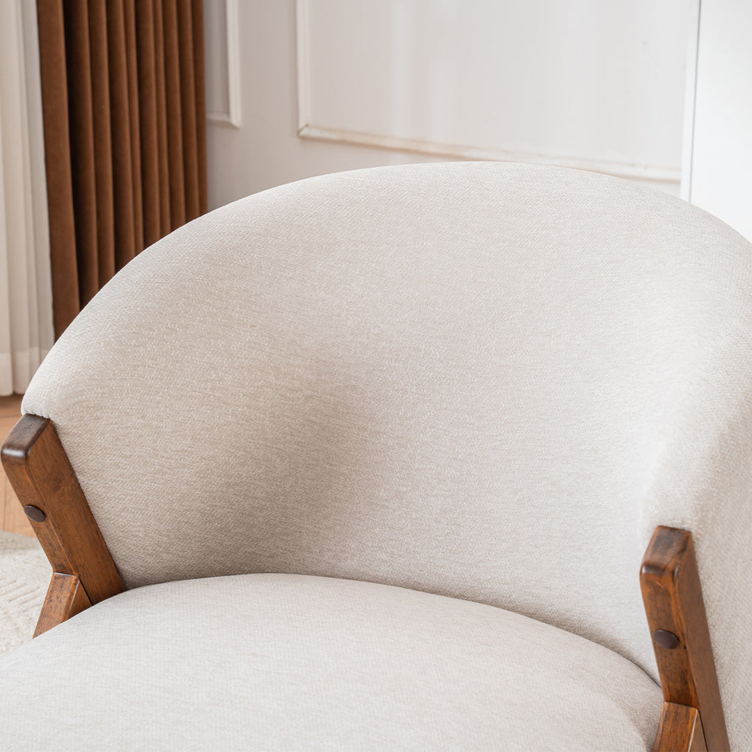 YOUNIKE Barrel Dining Chairs Curved Accent Chairs with Wood Legs