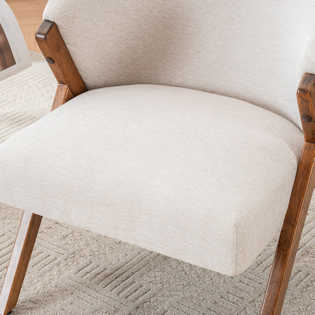 YOUNIKE Barrel Dining Chairs Curved Accent Chairs with Wood Legs