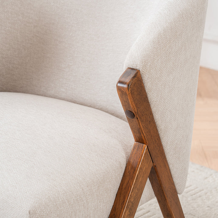 YOUNIKE Barrel Dining Chairs Curved Accent Chairs with Wood Legs