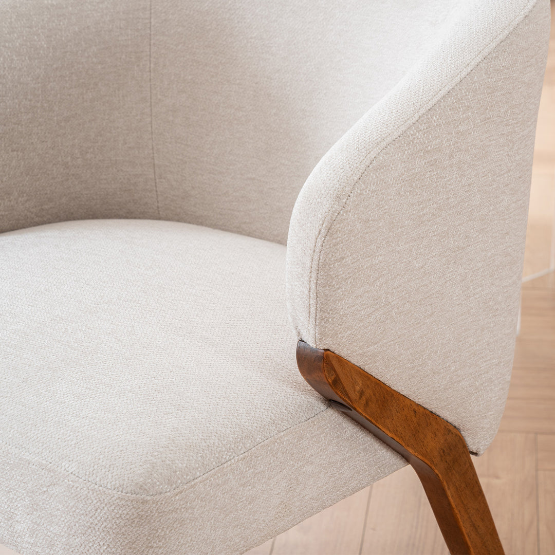 YOUNIKE Wooden Dining Chairs Upholstered Accent Chairs with Curved Back