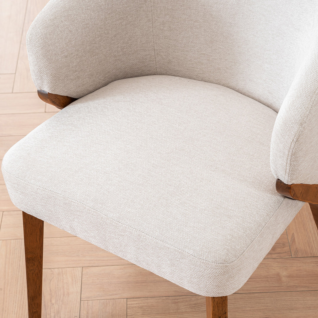 YOUNIKE Wooden Dining Chairs Upholstered Accent Chairs with Curved Back