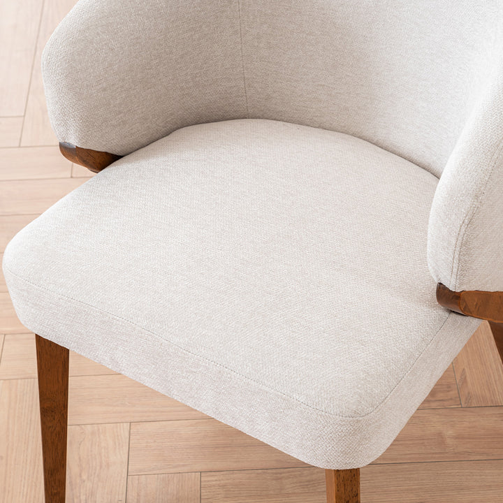 YOUNIKE Wooden Dining Chairs Upholstered Accent Chairs with Curved Back