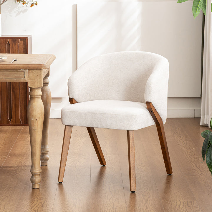 YOUNIKE Wooden Dining Chairs Upholstered Accent Chairs with Curved Back