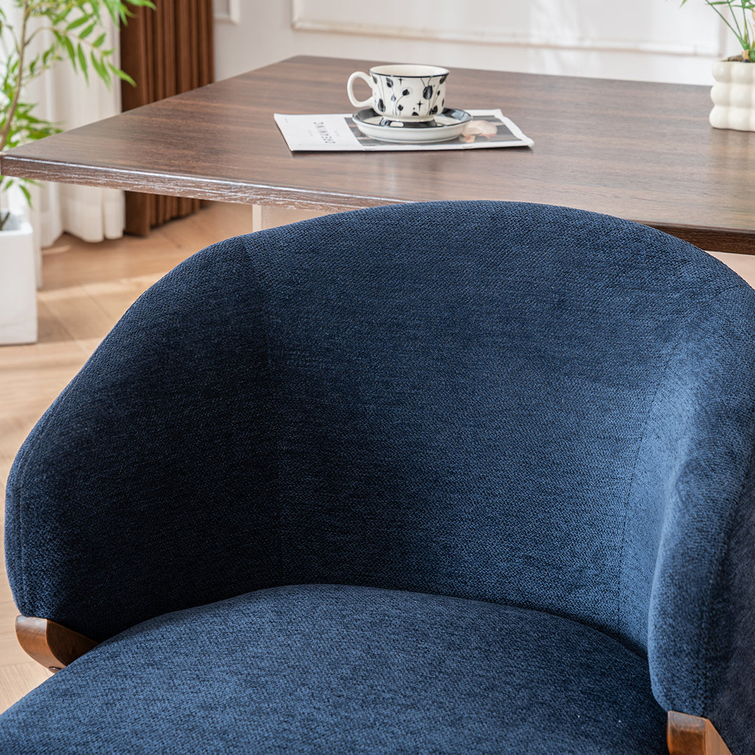 YOUNIKE Wooden Dining Chairs Upholstered Accent Chairs with Curved Back