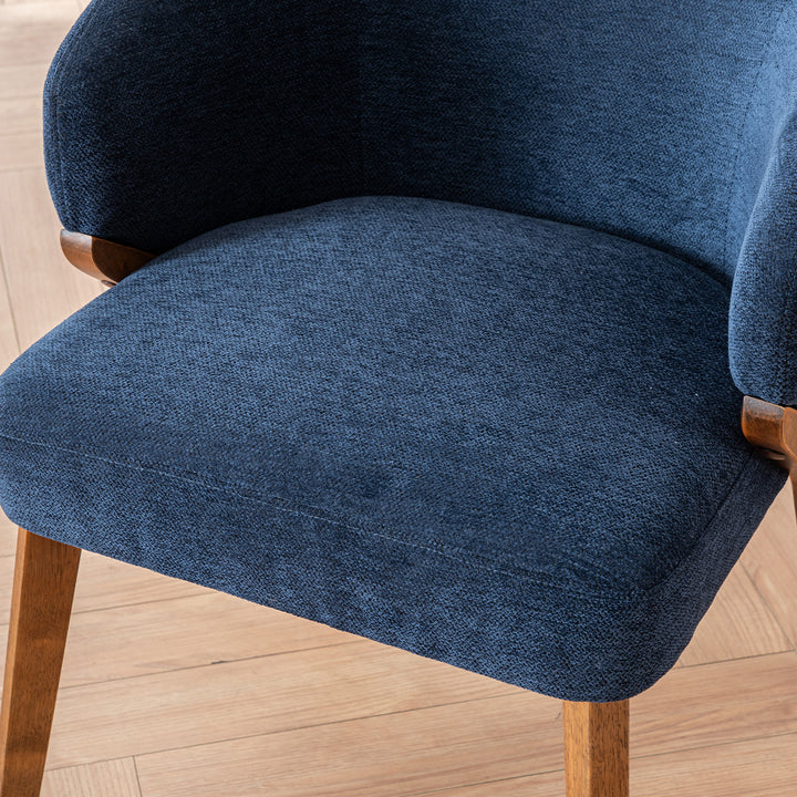 YOUNIKE Wooden Dining Chairs Upholstered Accent Chairs with Curved Back