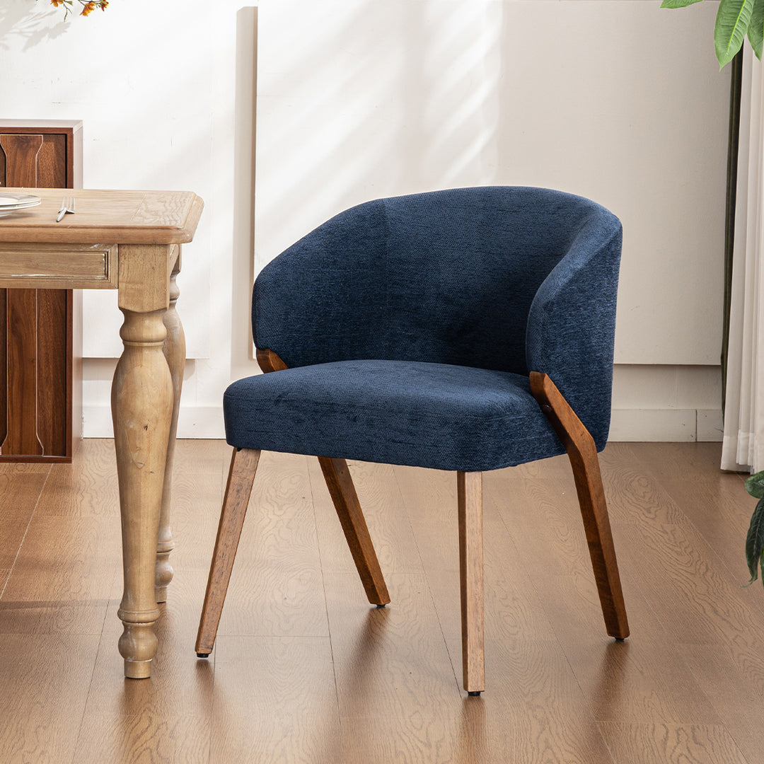YOUNIKE Wooden Dining Chairs Upholstered Accent Chairs with Curved Back