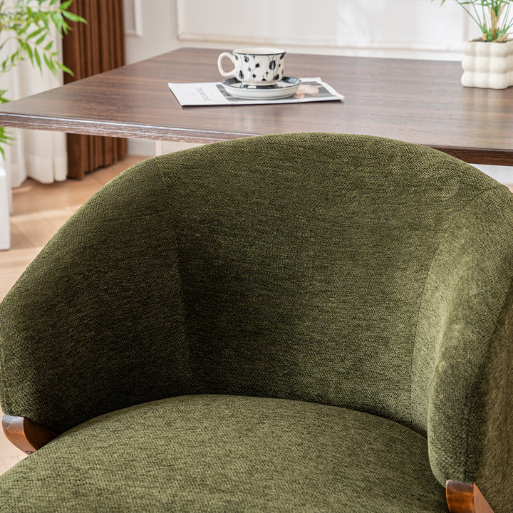 YOUNIKE Wooden Dining Chairs Upholstered Accent Chairs with Curved Back