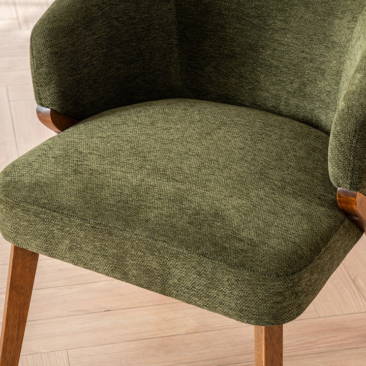 YOUNIKE Wooden Dining Chairs Upholstered Accent Chairs with Curved Back