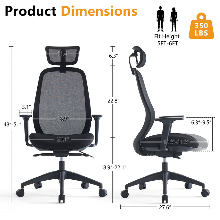 YOUNIKE Office Chair High Back Home Desk Chair with Headrest