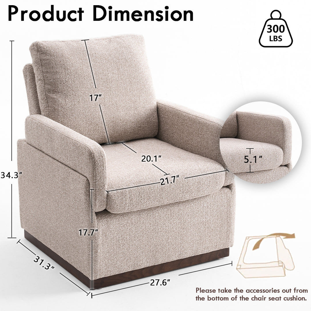 YOUNIKE Accent Armchair Modern Upholstered Barrel Chair