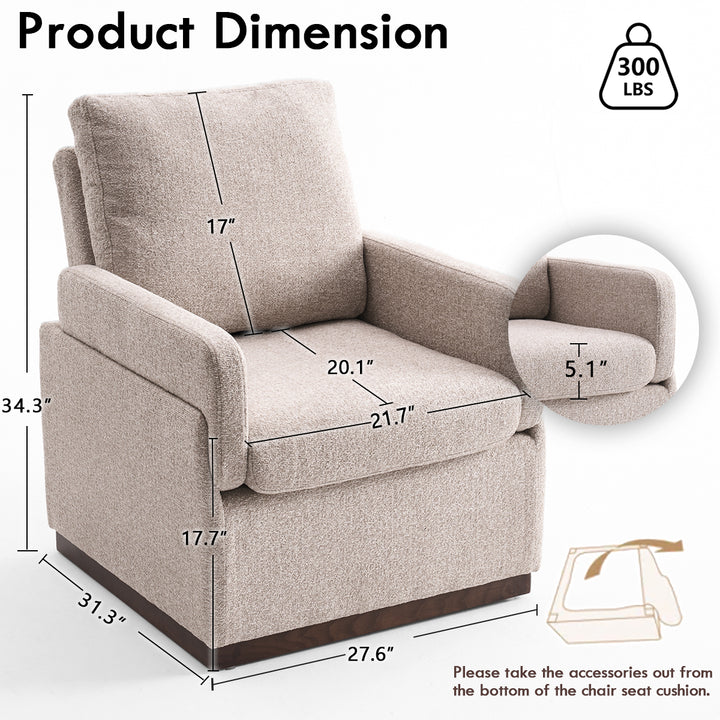 YOUNIKE Accent Armchair Modern Upholstered Barrel Chair