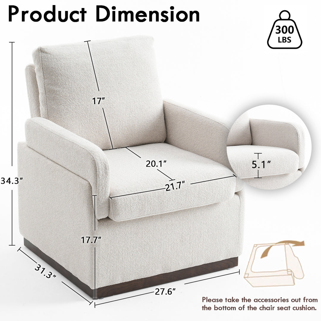 YOUNIKE Accent Armchair Modern Upholstered Barrel Chair
