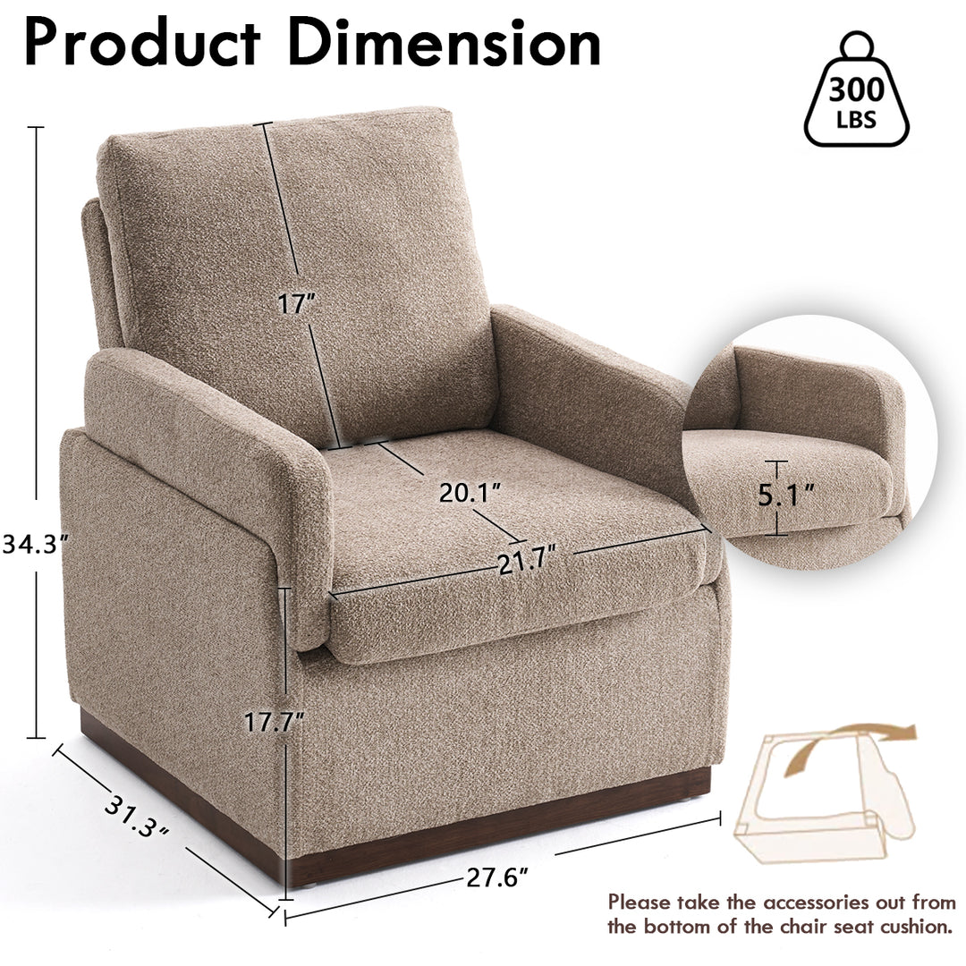 YOUNIKE Accent Armchair Modern Upholstered Barrel Chair