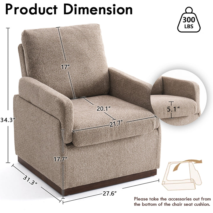 YOUNIKE Accent Armchair Modern Upholstered Barrel Chair