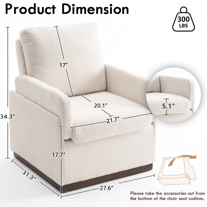 YOUNIKE Accent Armchair Modern Upholstered Barrel Chair