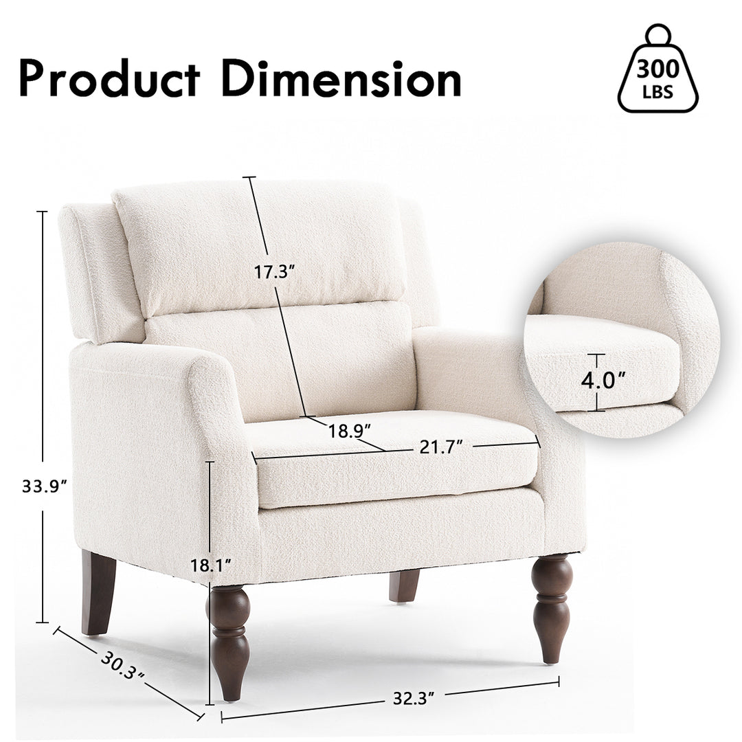 YOUNIKE Accent Armchair Upholstered Living Room Chairs with Legs