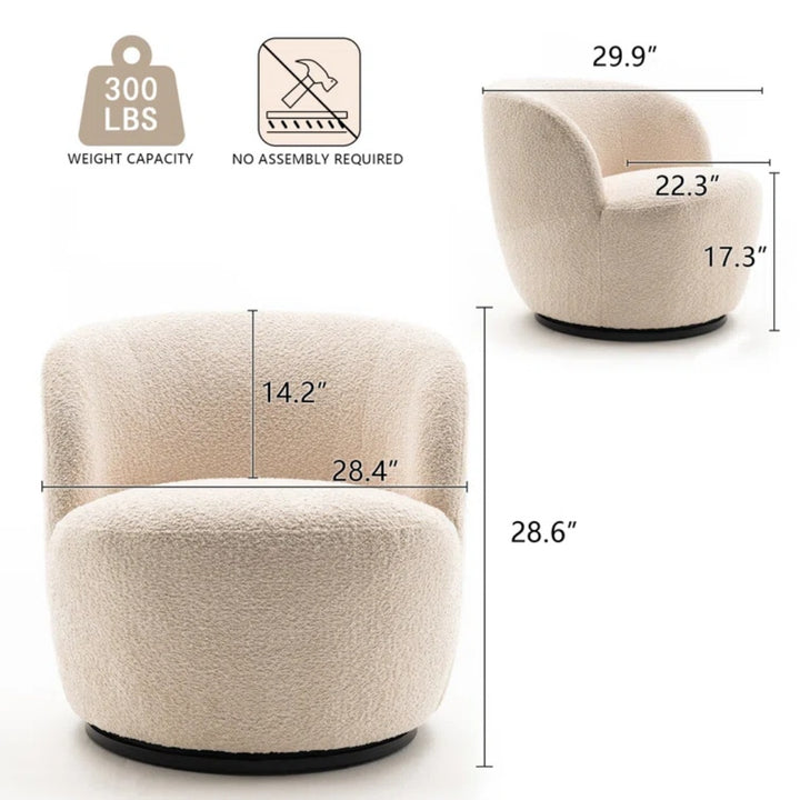 YOUNIKE Swivel Barrel Chair Modern Upholstered Accent Chair