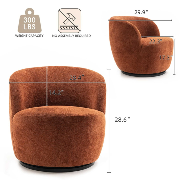 YOUNIKE Swivel Barrel Chair Modern Upholstered Accent Chair