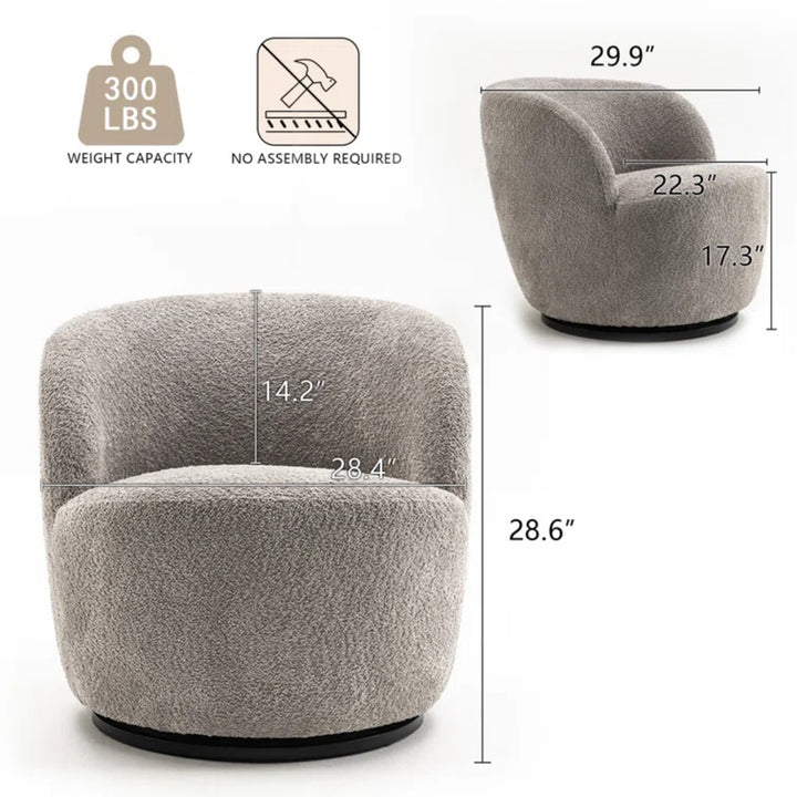 YOUNIKE Swivel Barrel Chair Modern Upholstered Accent Chair