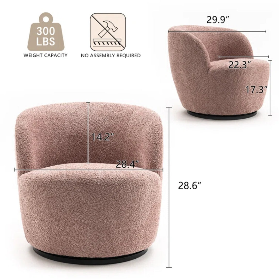 YOUNIKE Swivel Barrel Chair Modern Upholstered Accent Chair