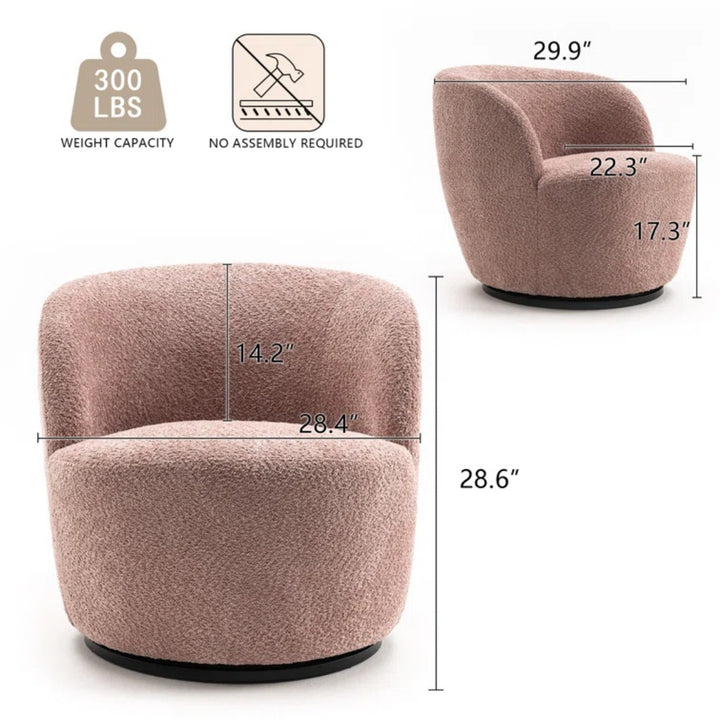 YOUNIKE Swivel Barrel Chair Modern Upholstered Accent Chair