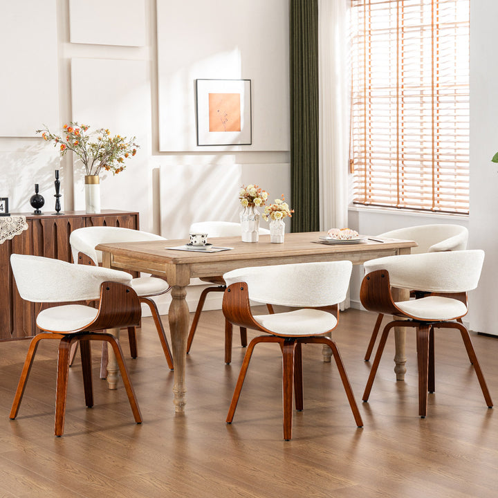 YOUNIKE Swivel Dining Chairs Padded Kitchen Chair with Wood Legs