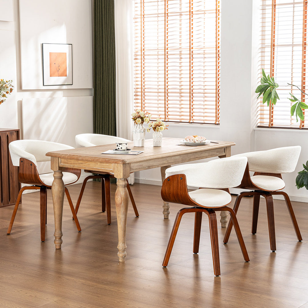 YOUNIKE Swivel Dining Chairs Padded Kitchen Chair with Wood Legs