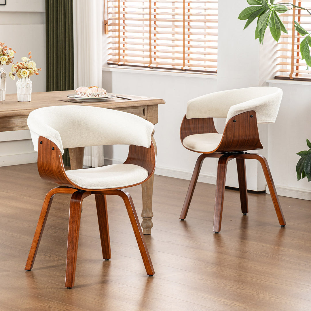 YOUNIKE Swivel Dining Chairs Padded Kitchen Chair with Wood Legs