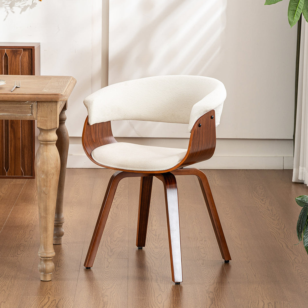 YOUNIKE Swivel Dining Chairs Padded Kitchen Chair with Wood Legs