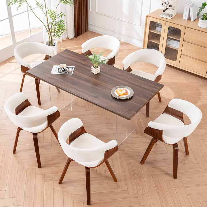 YOUNIKE Swivel Dining Chairs Padded Kitchen Chair with Wood Legs