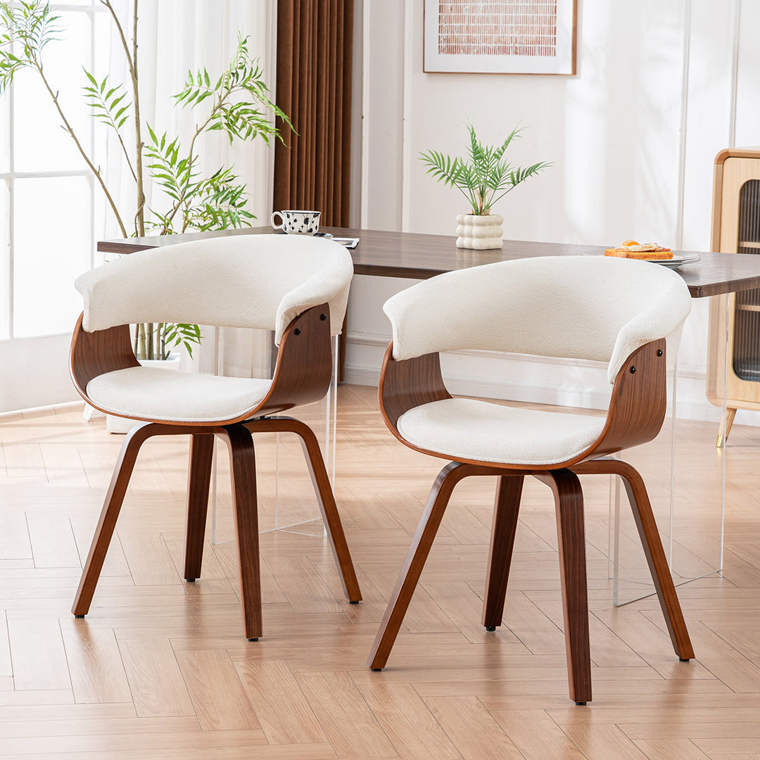 YOUNIKE Swivel Dining Chairs Padded Kitchen Chair with Wood Legs