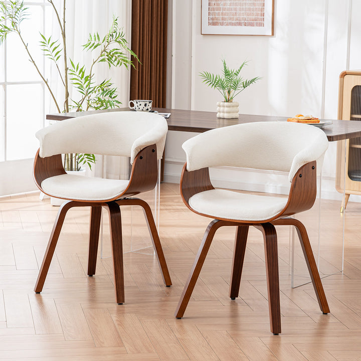 YOUNIKE Swivel Dining Chairs Padded Kitchen Chair with Wood Legs