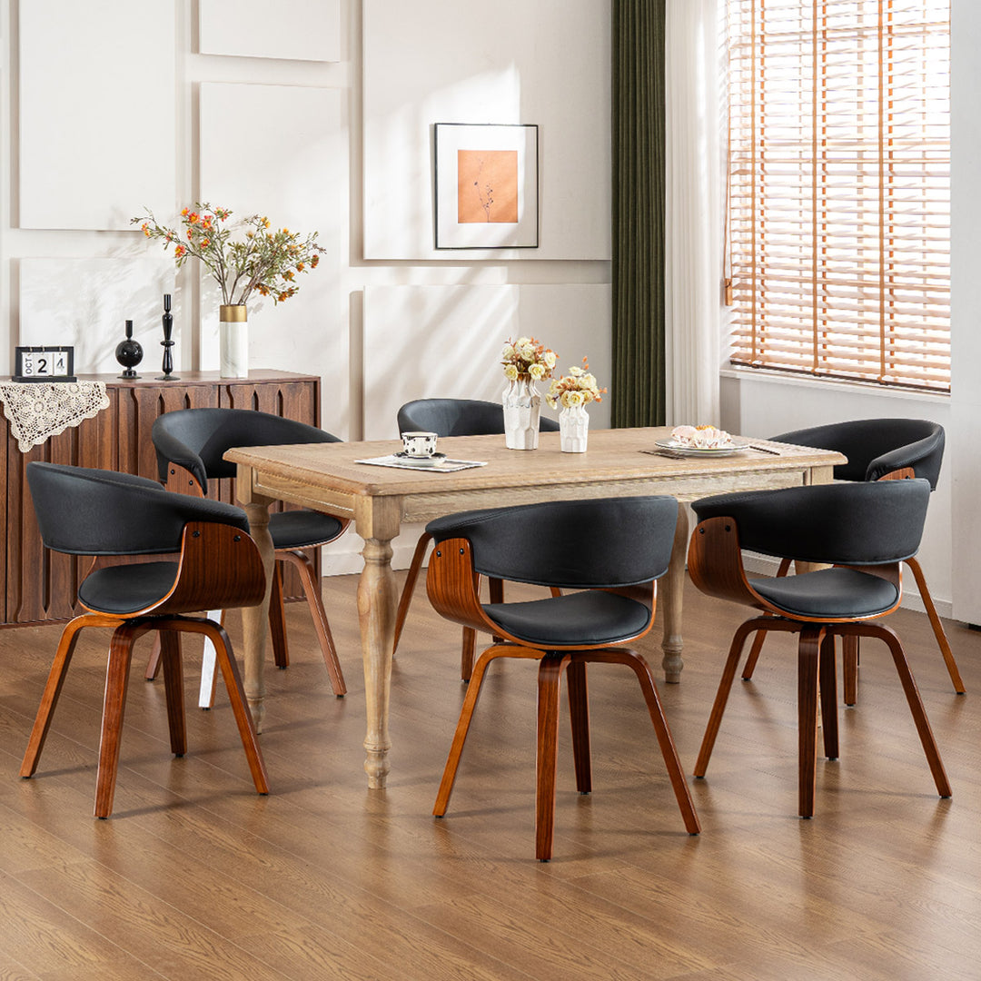 YOUNIKE Swivel Dining Chairs Padded Kitchen Chair with Wood Legs