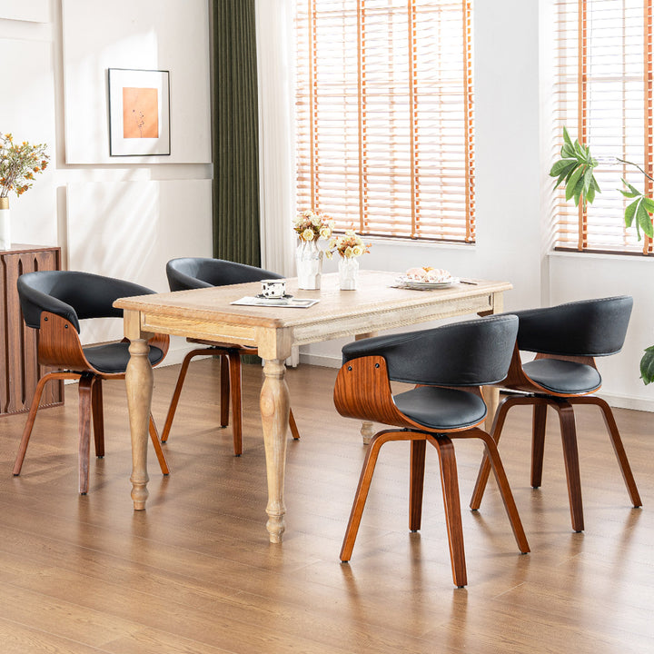 YOUNIKE Swivel Dining Chairs Padded Kitchen Chair with Wood Legs