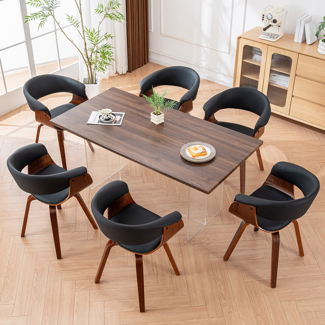 YOUNIKE Swivel Dining Chairs Padded Kitchen Chair with Wood Legs