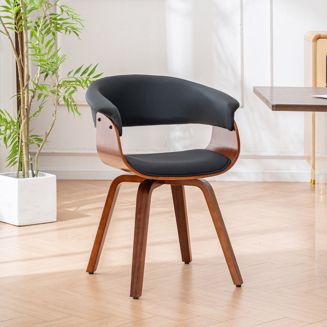 YOUNIKE Swivel Dining Chairs Padded Kitchen Chair with Wood Legs