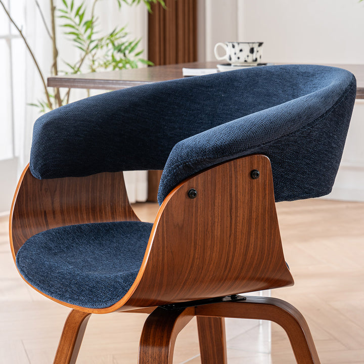 YOUNIKE Swivel Dining Chairs Padded Kitchen Chair with Wood Legs