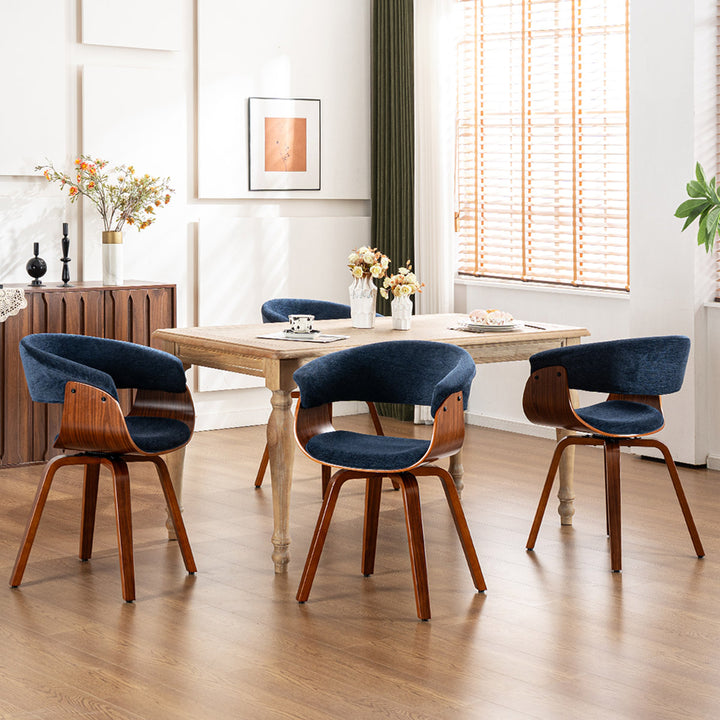 YOUNIKE Swivel Dining Chairs Padded Kitchen Chair with Wood Legs