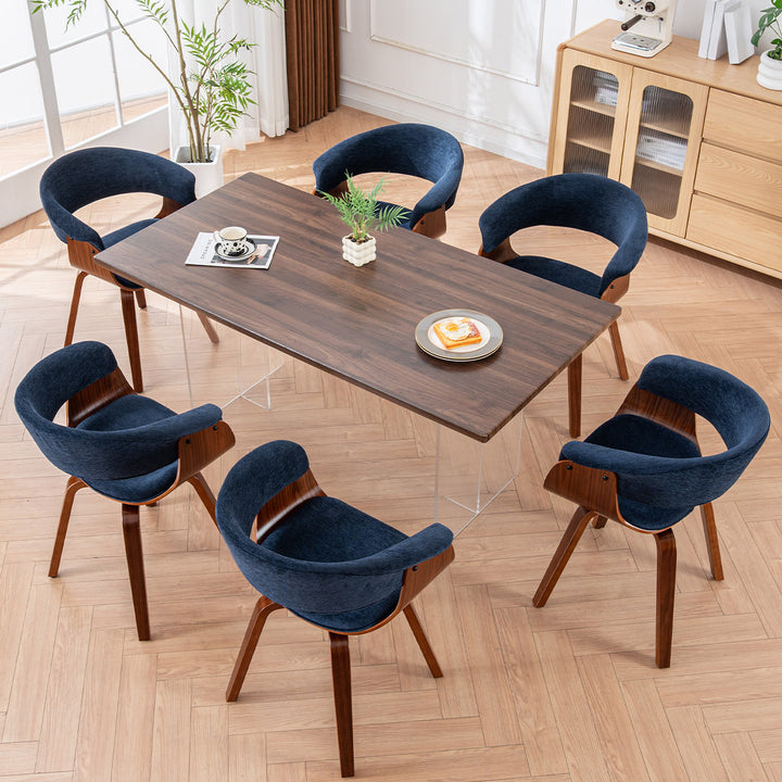 YOUNIKE Swivel Dining Chairs Padded Kitchen Chair with Wood Legs
