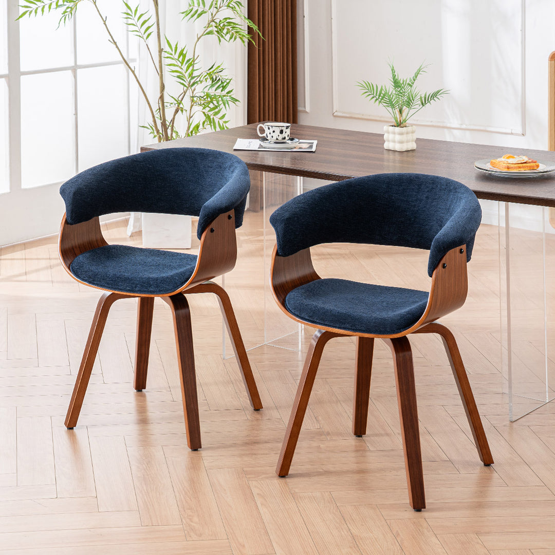 YOUNIKE Swivel Dining Chairs Padded Kitchen Chair with Wood Legs