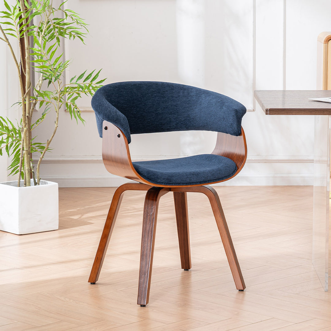 YOUNIKE Swivel Dining Chairs Padded Kitchen Chair with Wood Legs